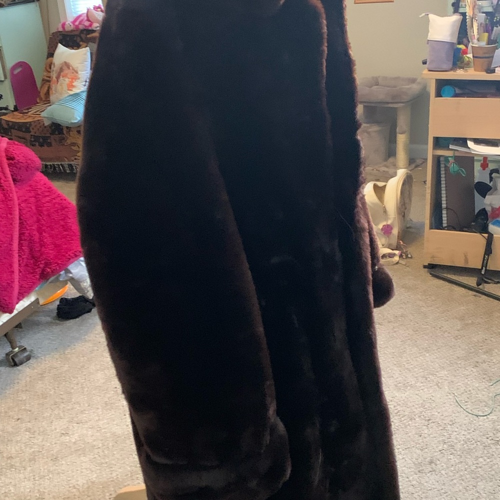 Long real mink fur coat